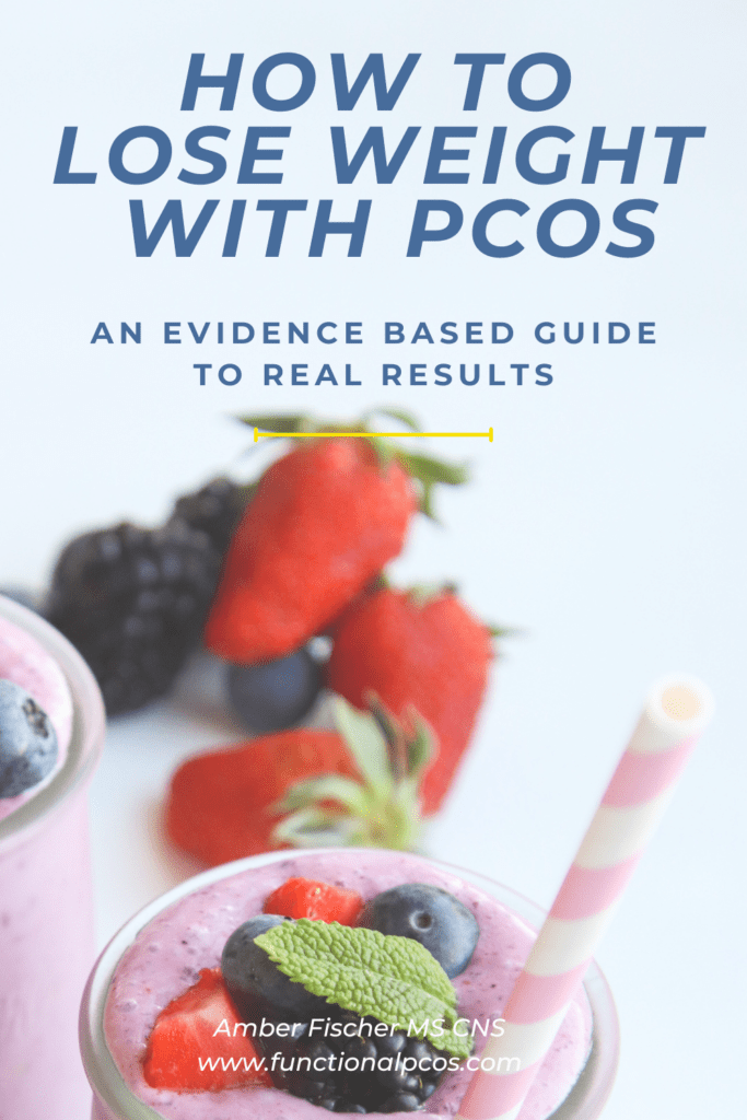 pinterest graphic of yop 3 ways to lose weight with pcos